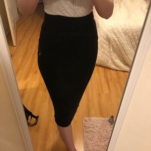 Ribbed Pencil Skirt - black